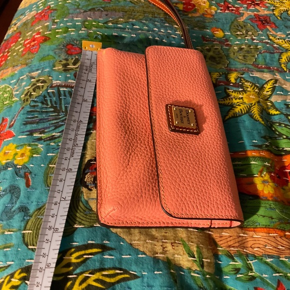 Dooney & Bourke Pink Leather Clutch with Gold Hardware